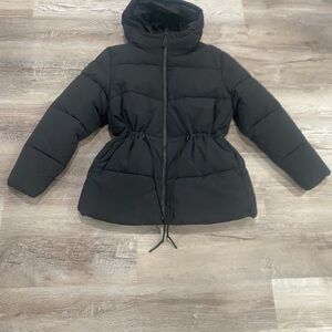 H&M Black Hooded Puffer Jacket